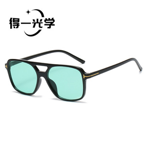 Square Frame <b>Sunglasses</b> UV400 Black Unisex PC Material Trendy Design - Product Image 3