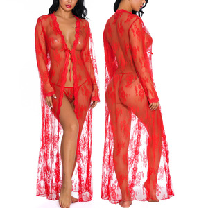 Biancheria intima da notte in pizzo da donna molti colori per scegliere cintura lunga con perizoma - Product Image 4