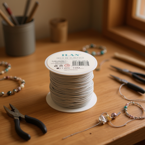 Corda Elastica ILAN 1.2mm 10M Grigia in Poliestere per Creazione di Gioielli e Artigianato - Product Image 3