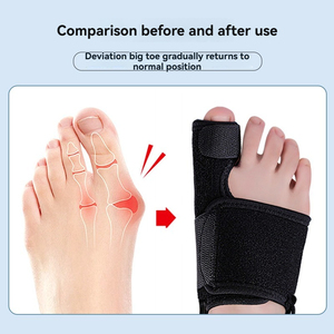 Orthèse de fixation des articulations de jour et de <span class=keywords><strong>nuit</strong></span> réglable orthèse de <span class=keywords><strong>Valgus</strong></span> du pouce avec sangle de séparation des orteils de Camp lourd en os pour un confort amélioré - Product Image 3
