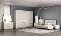 Ensemble de meubles de chambre à coucher au design moderne, ensemble complet, armoire, table de chevet, coiffeuse, taille Queen/King, pour la maison et l'hôtel