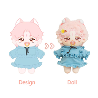 Nouvelle conception : Créez votre propre poupée d'idole coréenne personnalisée avec broderie en coton PP, poupées commémoratives en peluche super douce pour les fans
