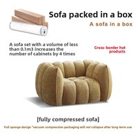 Retro Nostalgie Armloses Kürbis-Sofa aus Samt, einsitzig, L-förmig, ohne Gestell, einteilig geformt, aus hochdichtem Schaumstoff