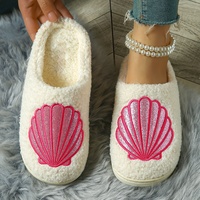 Chaussons d'hiver tendance antidérapants d'intérieur à bout fermé, doux et massants, pour femme, idéaux pour Noël