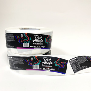 Rollo curvo personalizado de <span class=keywords><strong>vinilo</strong></span>, etiqueta adhesiva impermeable para alimentos congelados, etiquetas adhesivas para productos refrigerados - Product Image 1