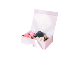 Boîte pliante magnétique en carton recyclable laminé brillant avec logo personnalisé, emballage de luxe pour cadeau de mariage