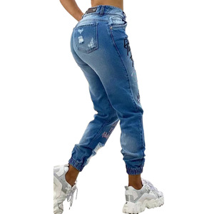 Nouveau <span class=keywords><strong>Jean</strong></span> <span class=keywords><strong>Chino</strong></span> Slim Chic pour <span class=keywords><strong>Femme</strong></span> – Pantalon Décontracté Taille Moyenne Boutonné - Product Image 3
