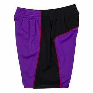 Pantalones Cortos de Baloncesto Transpirables para Hombre, de Malla Morada, con Paneles Laterales Negros, Ribete Rojo, Cintura Elástica Alta, Logotipo Personalizado, Ropa Deportiva Informal - Product Image 4