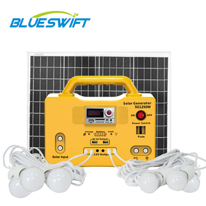 BLUESWIFT-sistema de energía Solar para <span class=keywords><strong>el</strong></span> hogar, ácido de batería de plomo, 30W, 220V, PWM, 8 horas, MP3 y Radio, gran oferta - Product Image 1