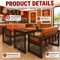 Ensemble de mobilier pour restaurant de pizzas avec banquette et table à manger pour espaces de restauration rapide, QSR, pizzeria, café et espaces de restauration commerciaux