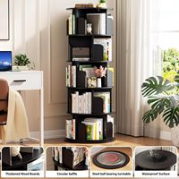 Étagère en bois moderne rotative à 360 degrés étagère de rangement mobile au sol armoire à livres pour le salon de la maison