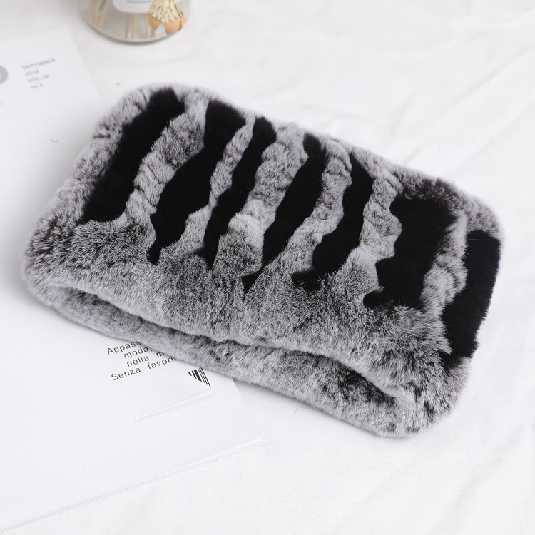 Зимний вязаный эластичный шарф-хомут из меха кролика Рекс шарф-хомут многоцветный женский зимний толстый шарф-хомут