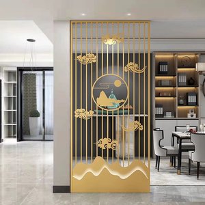 <span class=keywords><strong>Paravent</strong></span> décoratif moderne personnalisé en acier inoxydable découpé au laser, imperméable, pour hôtel, mariage, séparation de l'espace - Product Image 2