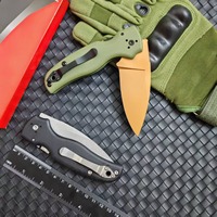 Couteau pliant de camping en plein air CN SD229, couteau de poche, manche vert, lame couleur cuivre, lame 8Cr13MoV