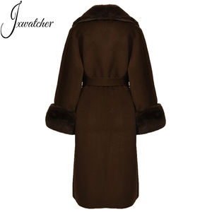 Nuevo Abrigo de Lana y Cachemira para Mujer de Invierno con Cuello y Puños de Piel de Zorro Real Cosidos a Mano en Color Personalizado, Popular y de Tendencia al por Mayor - Product Image 2