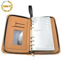 Logo personnalisé en cuir gaufré 100 feuilles reliure spirale feuilles mobiles fermeture éclair Agenda organisateur planificateur cahiers cahiers personnels