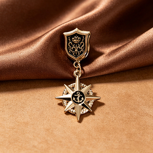 Broche Épaulette Médaille en Alliage de Zinc à Rayures Marine, Broche Badge Métallique Émaillée Nautique Personnalisée, Faible MOQ, Vente en Gros - Product Image 4