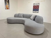 Canapé d'angle en cuir PU courbé haut de gamme, mobilier d'hôtellerie moderne sur mesure, ensemble de canapés en forme de L pour salon et chambre à coucher