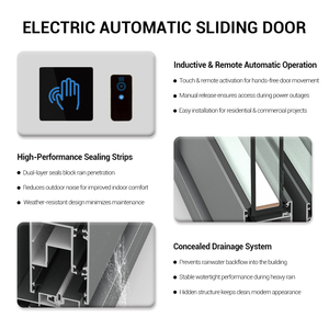 <span class=keywords><strong>Porta</strong></span> <span class=keywords><strong>Scorrevole</strong></span> Elettrica Intelligente Automatica per Esterni, Impermeabile, Insonorizzata, con Doppio Vetro, Porte Scorrevoli Grandi - Product Image 3