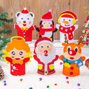 Kit de Muñeca Divertida Cosida a Mano para Jardín de Infancia, Tela No Tejida Resistente a la Abrasión, Patrón de Animales, Kit Pesado, Muñeca de Dedo de Dibujos Animados para Niños - Product Image 4