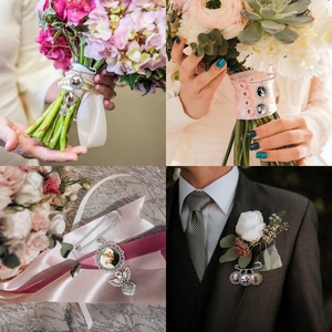 Süblimasyon Metal broş melek kanatları anıt fotoğraf Charm - Product Image 5