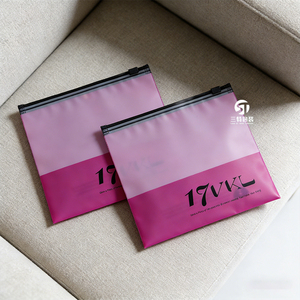 Custom Printed Apparel Packaging Bags Semi Transparent Slider Zipper Bags for Clothing Packaging - Product Image 1