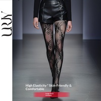 Collants haut de gamme pour femme, en nylon, à motif floral en dentelle, maille résille, tissage jacquard, sans couture, fins, effet sculptant