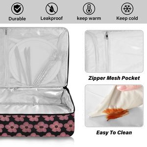 Bolsa enfriadora portátil Aloha Hawaii Hau diseño <span class=keywords><strong>de</strong></span> flores impresión personalizada BBQ Party <span class=keywords><strong>Pan</strong></span> Carrier Potluck aislado cazuela Carrier - Product Image 4