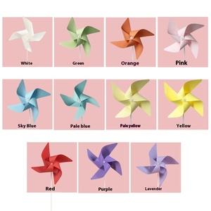 Petit bricolage fait à la main en plastique bricolage moulin à vent Production créative peinture et <span class=keywords><strong>Origami</strong></span> assemblage jouets pour les enfants de la maternelle - Product Image 1