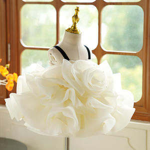 ชุดเดรสเจ้าหญิงฟูฟ่องเปิดไหล่ลายดอกแชมเปญสำหรับเด็กผู้หญิงชุดเดรสสำหรับงานพรอม - Product Image 3