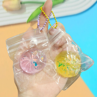 Gantungan Kunci Mini Dumpling Mainan Squishy Cakar Kucing, Aksesoris Tas Berkilauan, Mainan Remas untuk Perlengkapan Mesin Vending, Souvenir Pesta