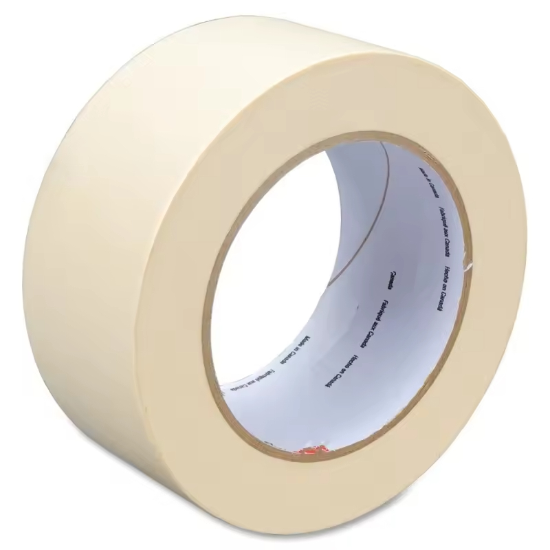 Heat Resistant Self Adhesive Paper Masking Tape No Residue Rubber Yellow & White Crepe Paper Automotive Use