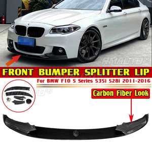 ลิ้นกันชนหน้ารถยนต์ ชุดแต่งสปอยเลอร์ สำหรับ BMW F10 ซีรีส์ 5 รุ่น 535i 528i M Sport ปี 2011-2016 ลายคาร์บอนไฟเบอร์ - Product Image 1