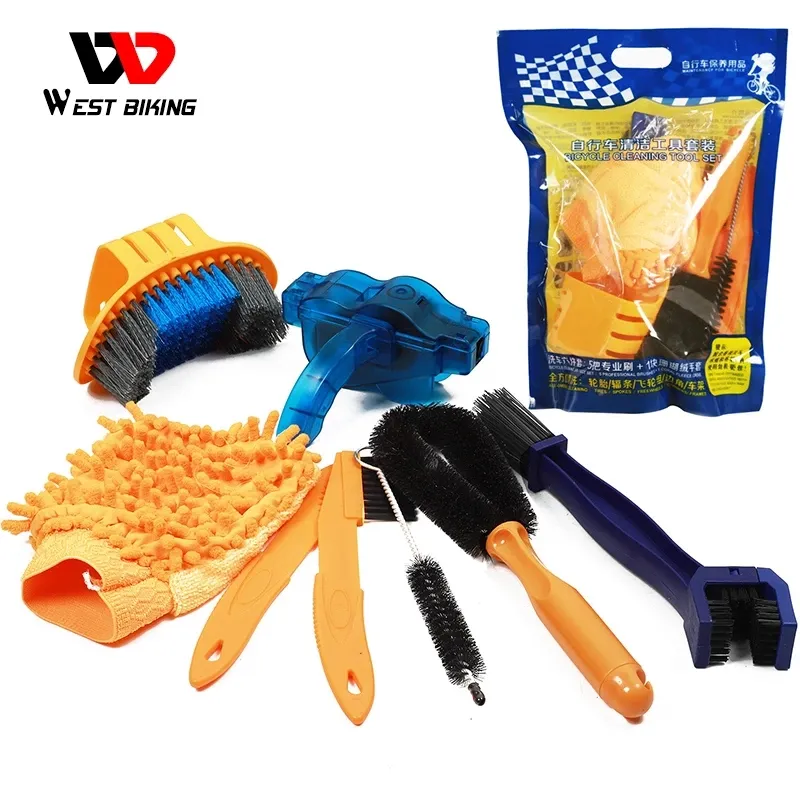 WEST BIKING Bike Tool Cleaning Brush Gear Free Wheel Brush Cleaner Outdoor Motorcycle Bicycle Chain Clean Toolsセットキット