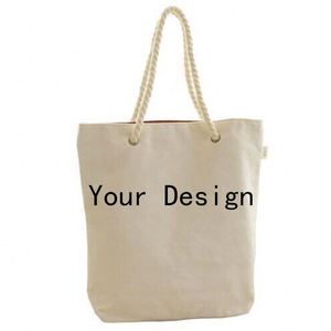 Sac de plage en toile personnalisé, fabrication directe, avec poignées en corde, sac à bandoulière robuste, grande capacité, pour le shopping, les vacances, le quotidien, style nautique - Product Image 2