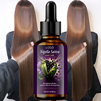 Minyak Rambut Organik Nigella Sativa Bebas Silikon dengan Logo Kustom Label Pribadi 100% Alami Murni untuk Perawatan Kulit Kepala yang Menutrisi dan Merevitalisasi Rambut