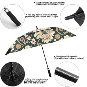 Parapluie de golf robuste, coupe-vent, avec broderie personnalisée, structure en fibre de verre de 62 pouces de long, pour promotion professionnelle - Product Image 6