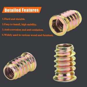 Kit Surtido de Tuercas Roscadas con Inserto Hexagonal, 100 Piezas, Métricas M6 M8 M10, Acero de Grado A para Construcción - Product Image 4
