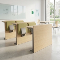 Chaise d'étudiant en bois au design moderne et bureau scolaire avec tablette d'écriture et coussin, garantie 5 ans