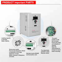 Inverter VFD Kinerja Tinggi Satu / Tiga Fasa 220V 5.5kw Pengontrol Motor Konverter Frekuensi