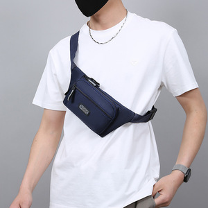 Unisex Sports Waist Bag Grey Oxford Cloth Lightweight Chest Bag For Business Travel Commuting Single Shoulder Crossbody Bag - Product Image 4