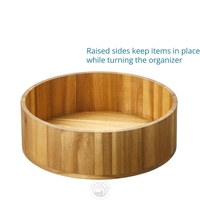 Plateau tournant Lazy Susan en bois d'acacia écologique, organisateur de cuisine, pour épices, condiments et bouteilles d'huile