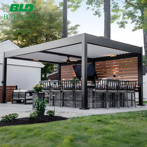 Gazebo de Jardín de Aluminio Impermeable con Techo Bioclimático Motorizado, Cubierta Automática para Patio, Pérgola con Rejillas para Restaurantes y <span class=keywords><strong>Caf</strong></span>é<span class=keywords><strong>s</strong></span> - Product Image 6