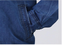 Tenues de travail personnalisées en denim haute visibilité, antistatiques, respirantes, avec délavage enzymatique, multiples poches, bandes réfléchissantes, pour l'exploitation minière et l'industrie de l'énergie