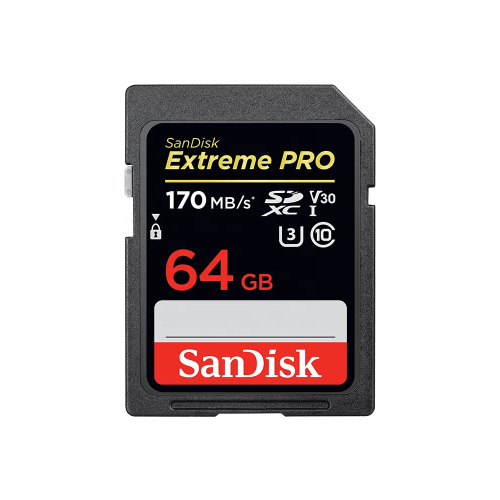 100% оригинальный двойной флеш-накопитель SanDisk Extreme PRO SDHC карты UHS-I V30 U3 C10 памяти sd Card 64 гб