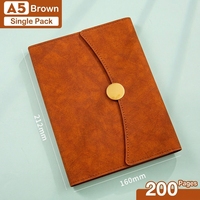 Buku Agenda Kulit PU A5 dengan Cincin Pengikat, Logo Kustom, Planner Lepas, Gesper Magnetik, Portabel, Edukasi, Grosir