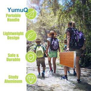 YumuQ New Foldable Portable Square Lightweight Camping Aluminium Travel Outdoor Picnic <strong>Table</strong> <strong>Legs</strong> - Product Image 4