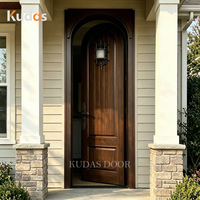 Porte d'entrée en bois massif de style rustique traditionnel avec cadre pour maison