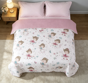 Edredón Infantil <span class=keywords><strong>Victorio</strong></span> Lucchino con Estampado Tradicional para Primavera/Verano Cubrecama Ligero de Microfibra con Diseño de Bailarinas. (90cm) - Product Image 3
