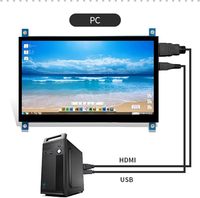 7-Zoll-Display-Monitor, 1024 x 600 IPS-Bildschirm, kapazitiver Touchscreen, 60 Hz Bildwiederholfrequenz, 14 ms Reaktionszeit – tragbarer HD-Monitor für